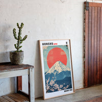 Vintage Mount Fuji – Rising Sun & Cherry Blossoms