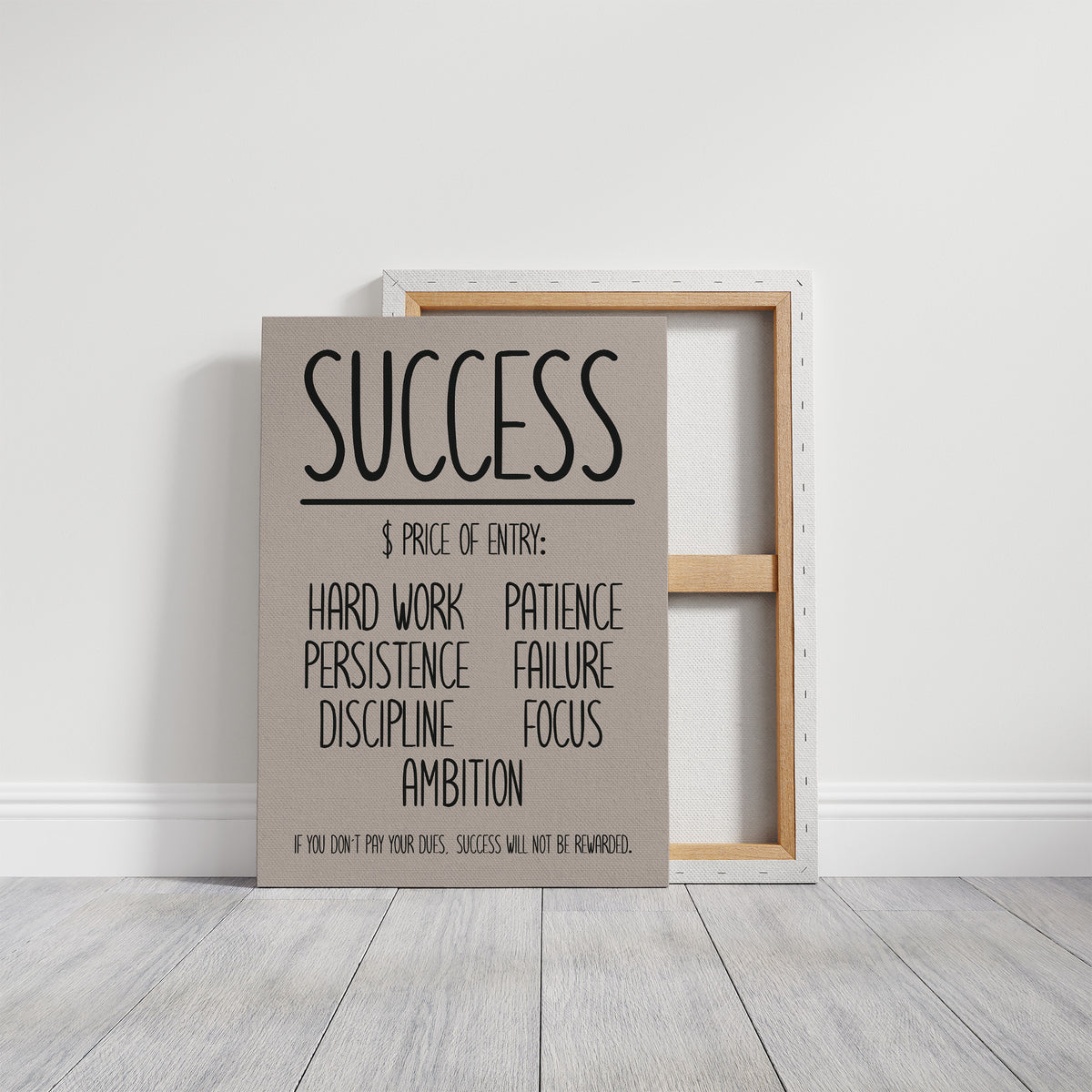 Success: Price of Entry Typography