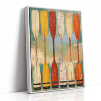 Row Of Weathered Boat Oars