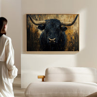 Black Bull Against Golden Storm
