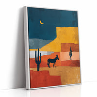 Desert Donkey Greets Crescent Moon