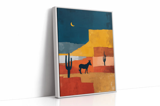 Desert Donkey Greets Crescent Moon