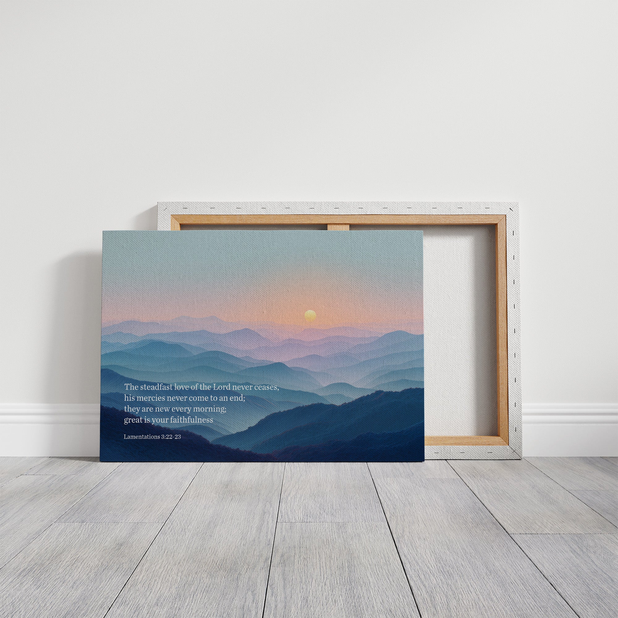Mercies Dawn Over Azure Peaks Lamentations 3:22-23