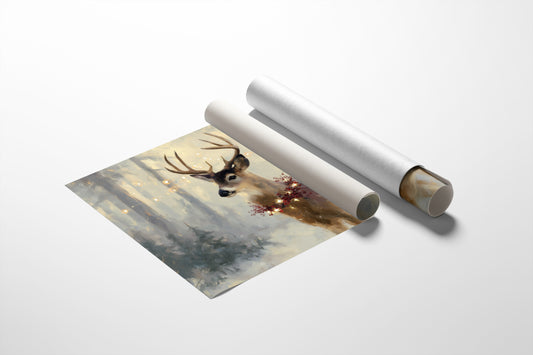 Winter Forest Crowns Noble Stag