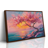 Cherry Blossoms Paint The Ocean Sunset