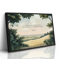 Peaceful Meadow with Psalm 4:8 Scripture