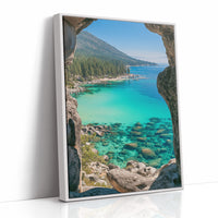 Turquoise Cove Through Granite Window