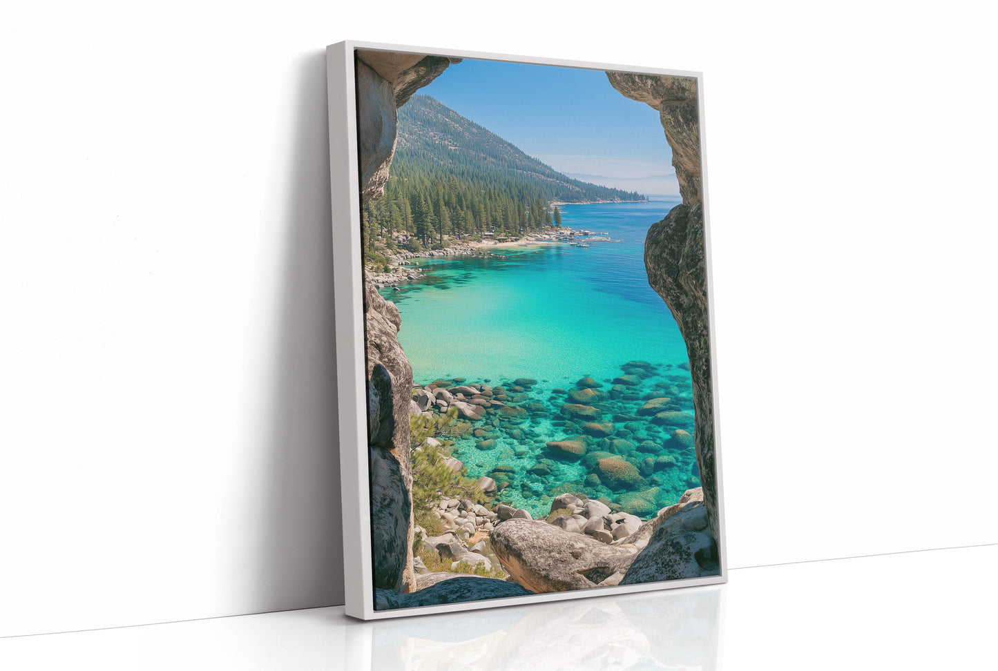 Turquoise Cove Through Granite Window