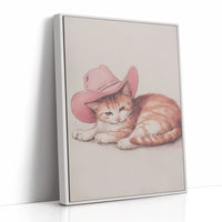 Ranch Cat Borrows Pink Cowboy Hat