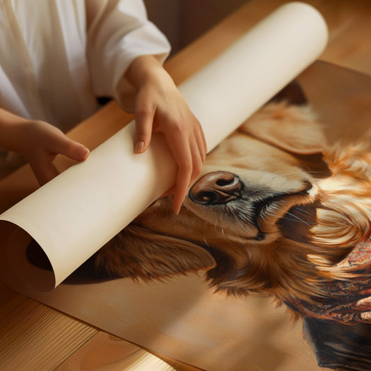 Golden Retriever Gunslinger in a Cowboy Hat
