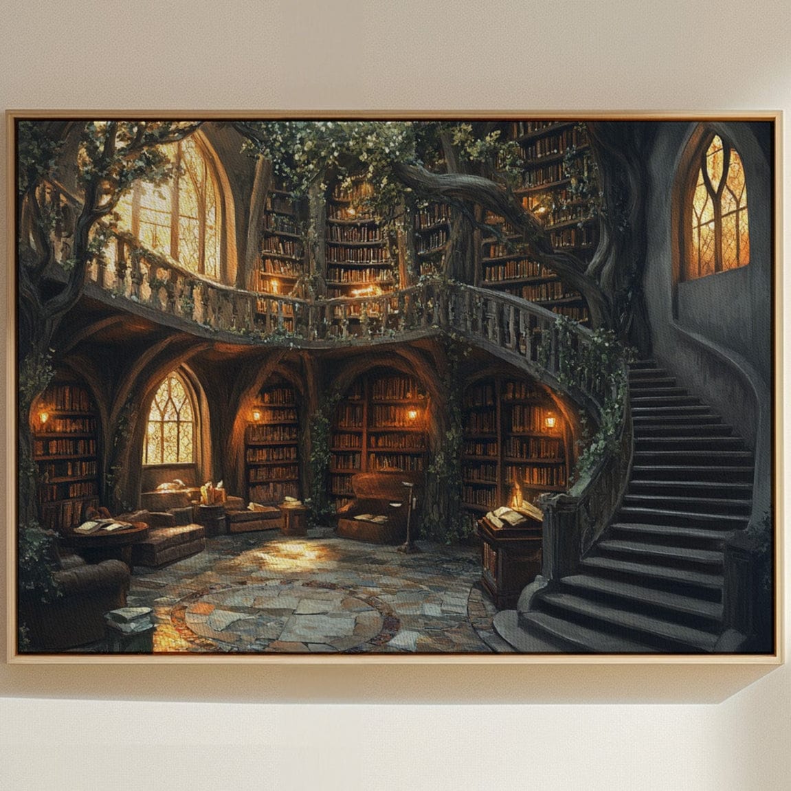 Ancient Books Dance With Sunlit Vines