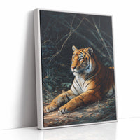 Regal Tiger Against Midnight Marble