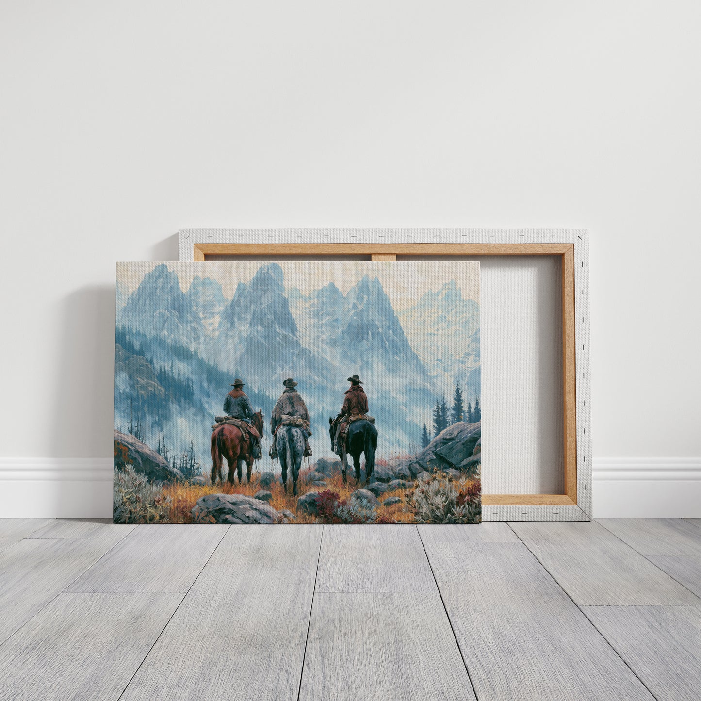 Three Riders Facing the Peaks