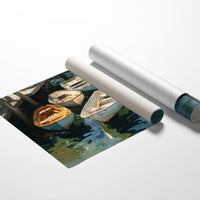 Boats Rest In Harbor Blue