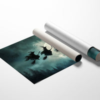Broomsticks Against a Silver Sky