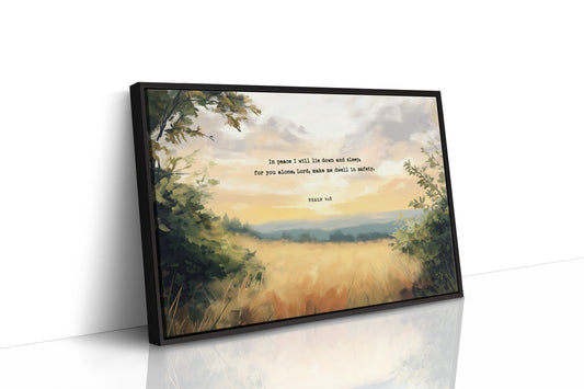 Golden Field of Peace with Psalm 4:8