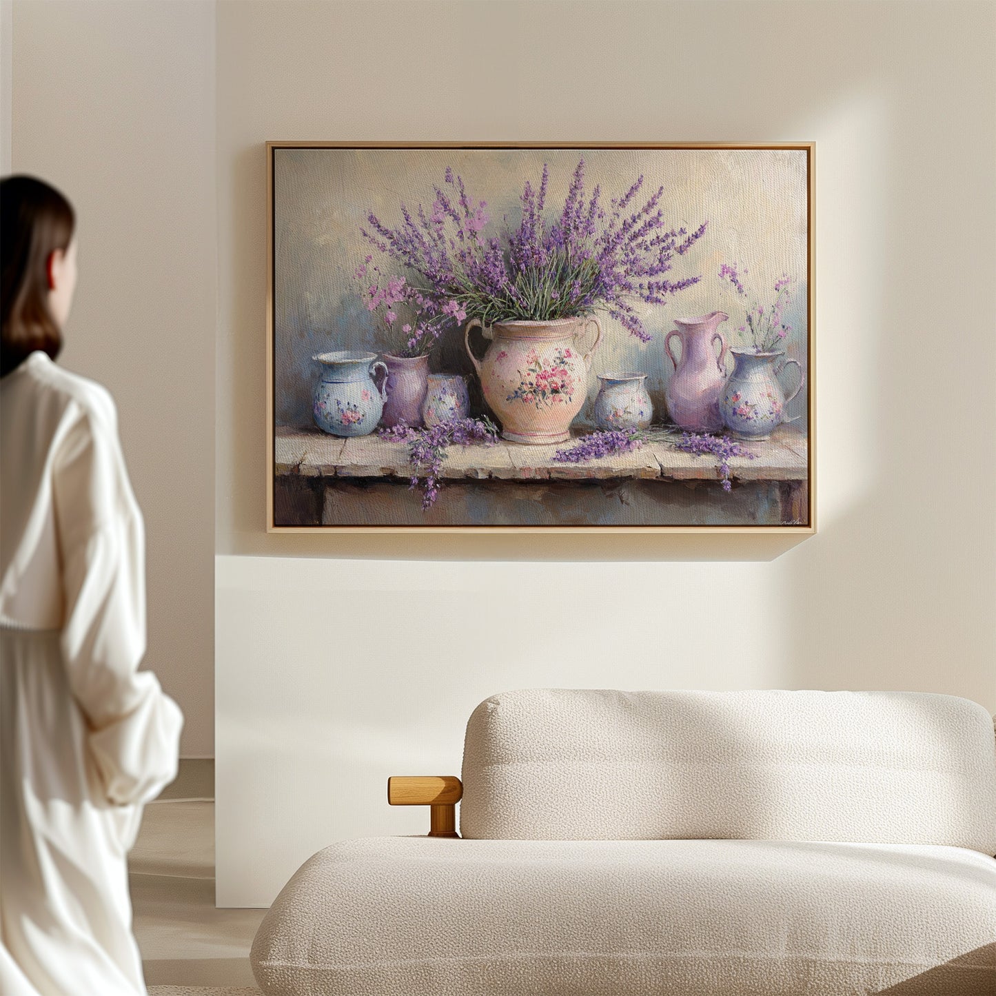 Lavender Spills Across Vintage Vessels