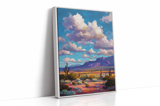 Desert Symphony Under Lavender Clouds