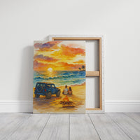 Beachside Memories Under Fire Sky