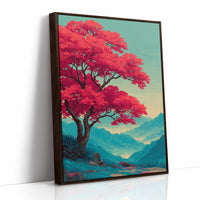 Red Tree, Blue Mountains, Still Morning