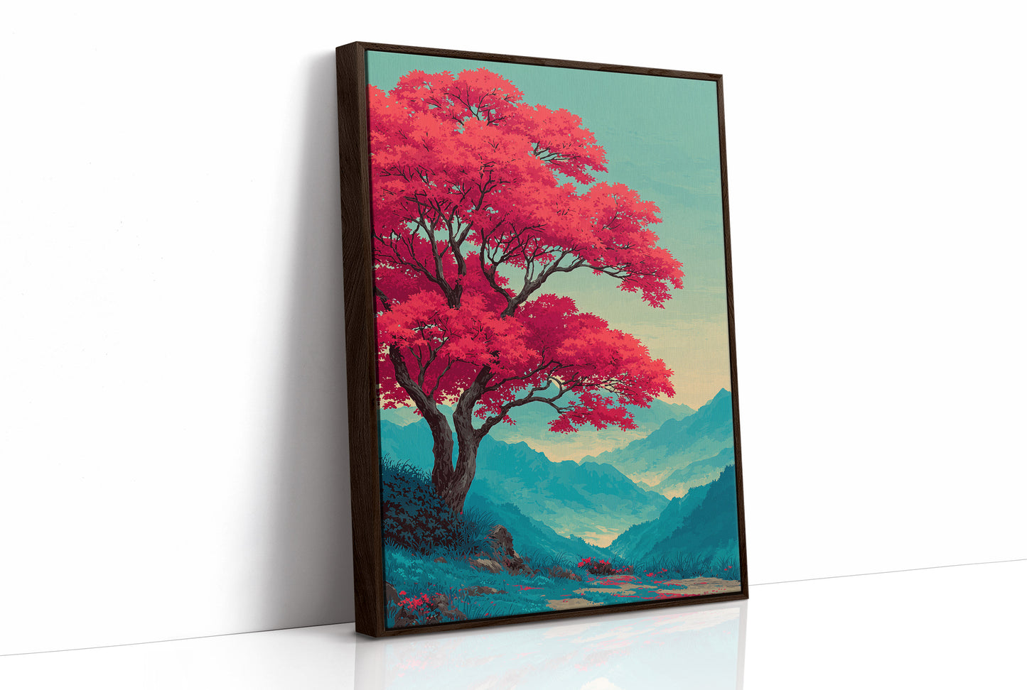 Red Tree, Blue Mountains, Still Morning