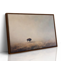 Lone Bison in the Morning Mist