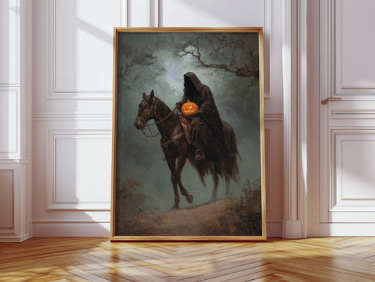 Haunting Rider Halloween Art Print - Gothic Wall Decor - Gallery Canvas image 7