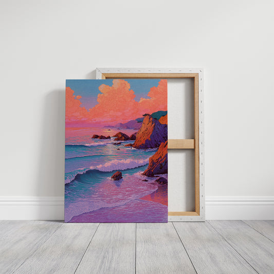 Coral Cliffs Meet Twilight Waves