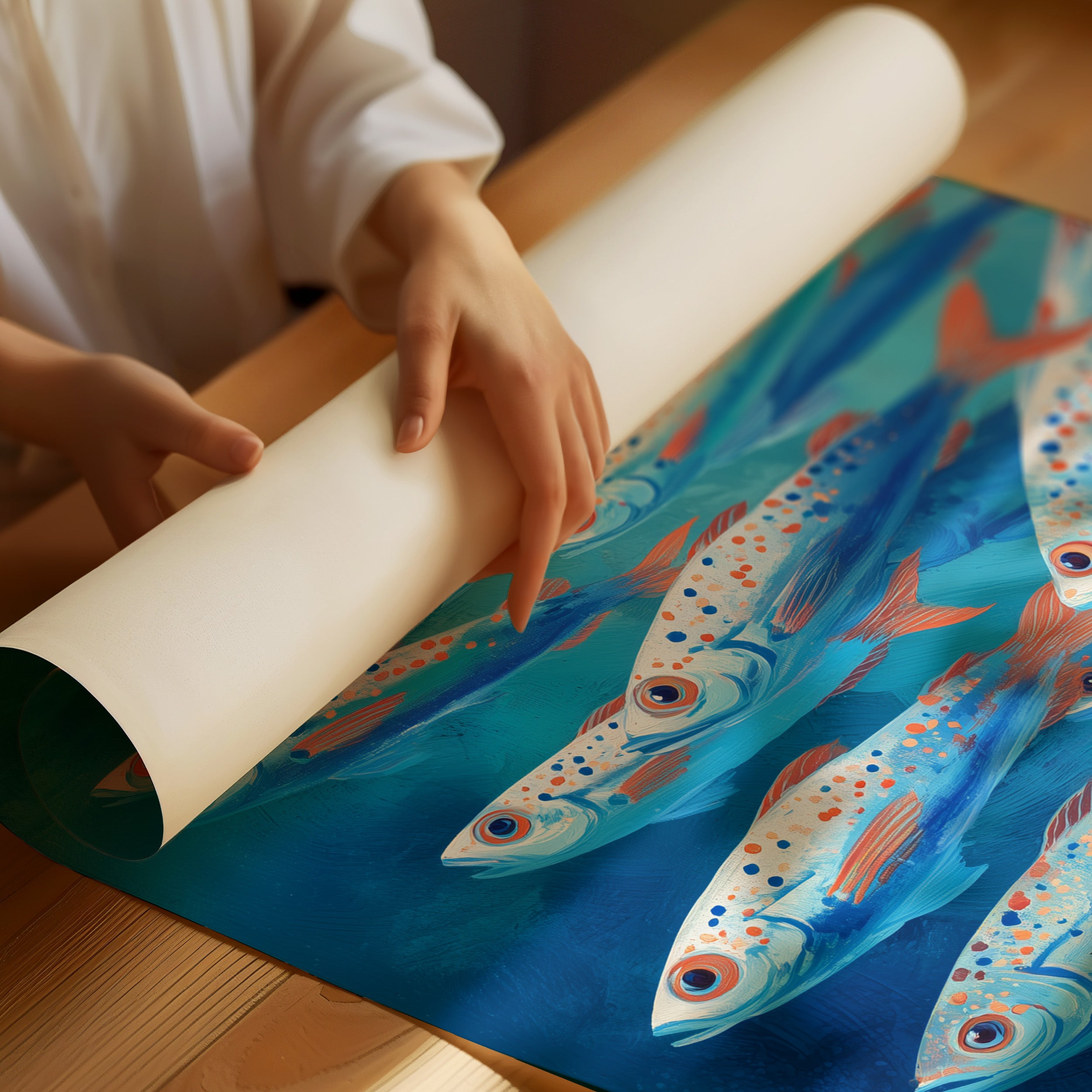 Azure Current Carries Speckled Voyagers