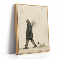 The Old Man Carrying Wildflowers — Surreal Figurative Print