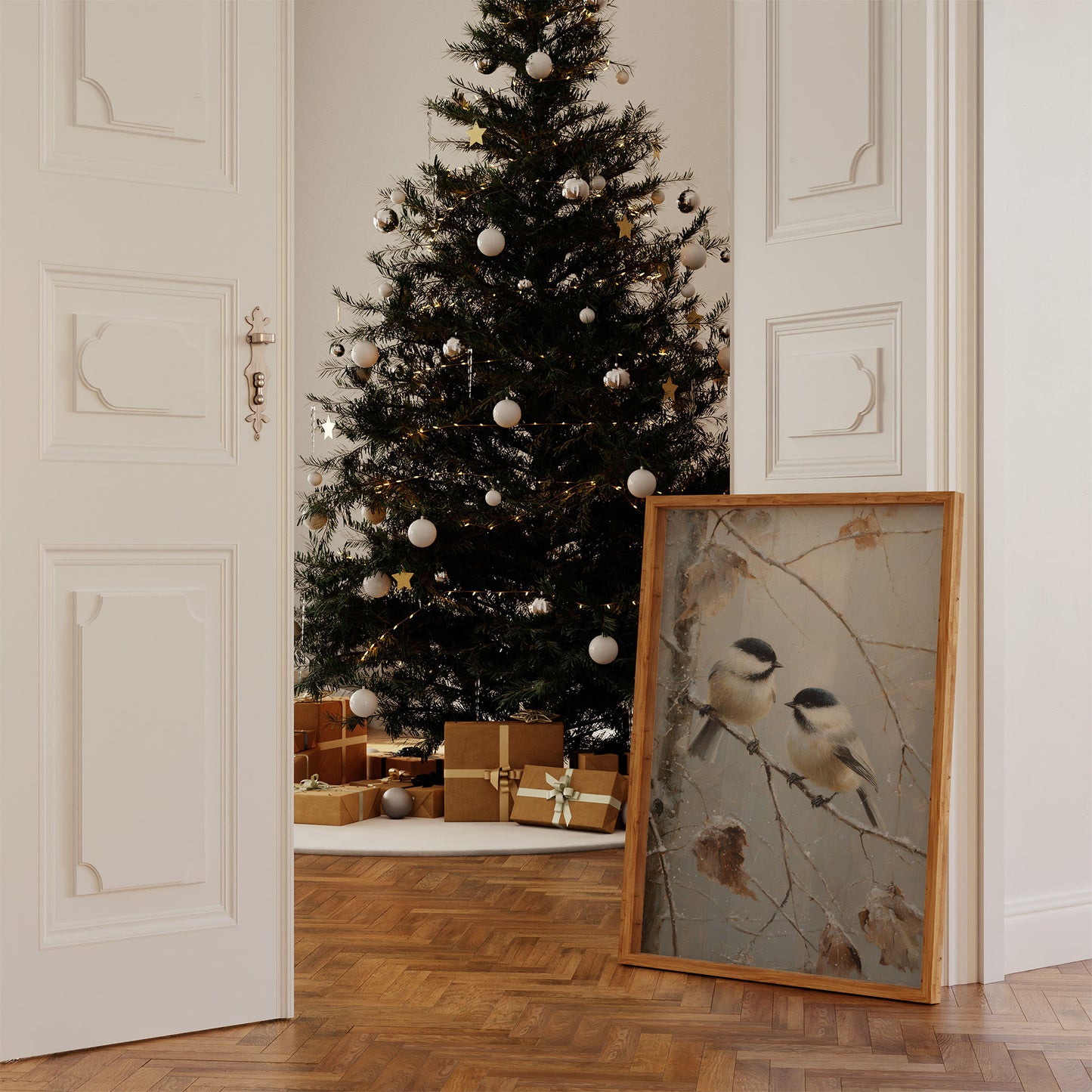 Winter Chickadees Share Morning Secrets