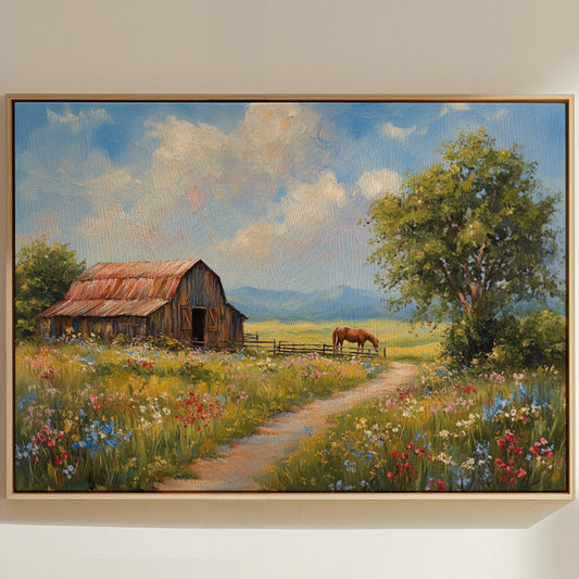 Summer Blooms Along Barn Path