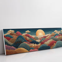Ornate Sunrise Over Patterned Hills