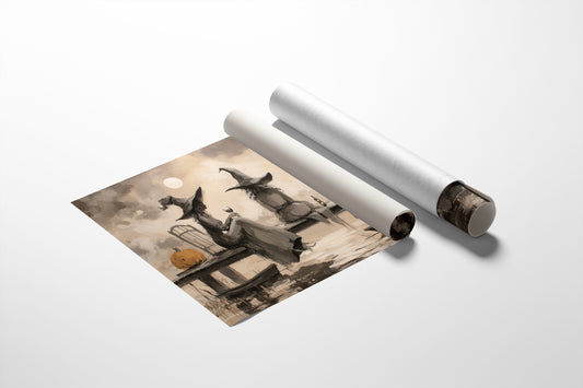 Moonlit Sisters Toast Autumn Spirits