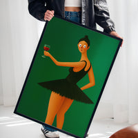 Surprised Ballerina with Wine Glass