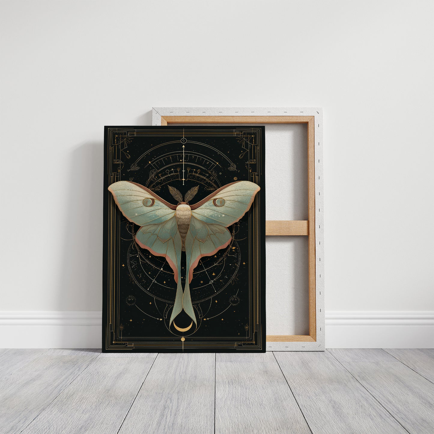 Luna Moth Under Golden Stars