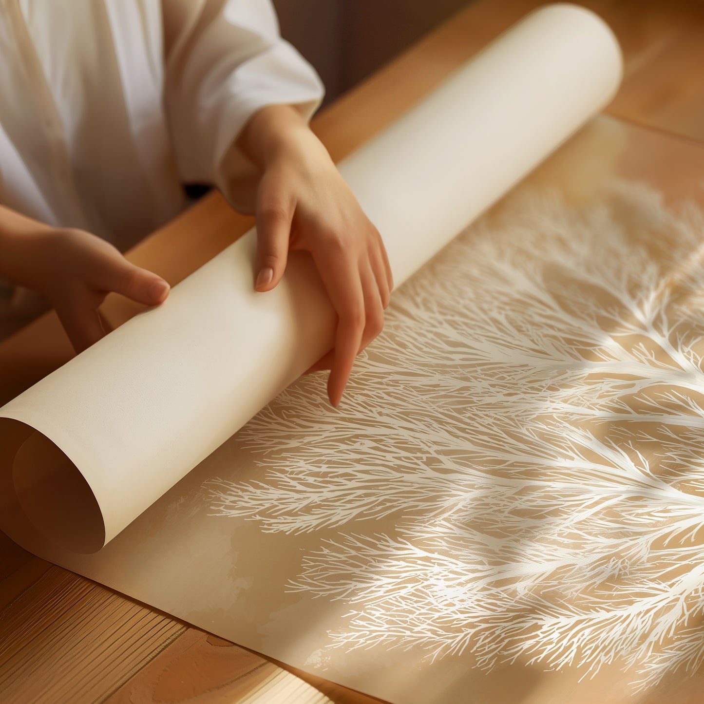 Ivory Branches On Golden Canvas