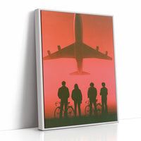 Kids Watch Jet Fly Overhead