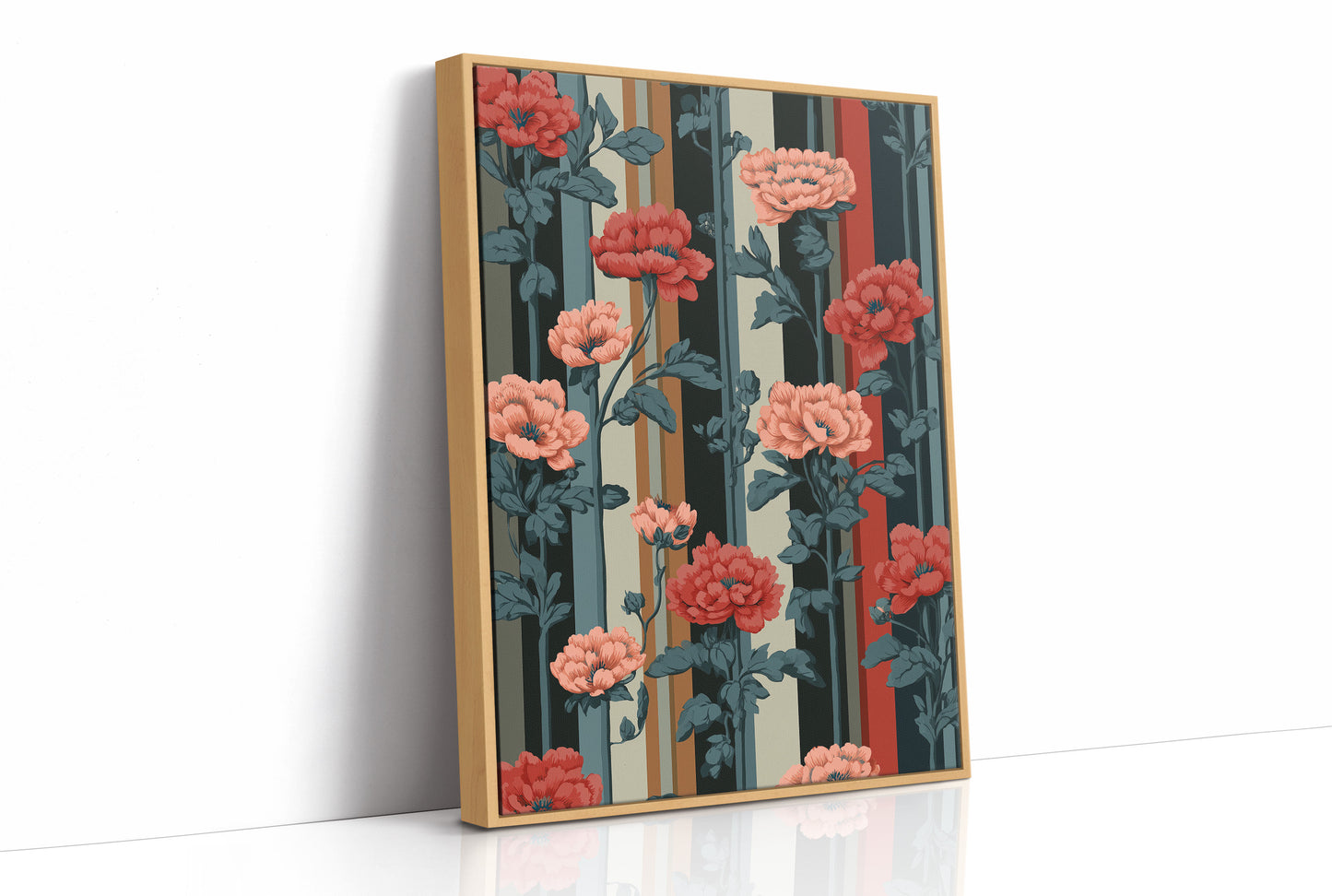 Peonies Don't Mind the Stripes
