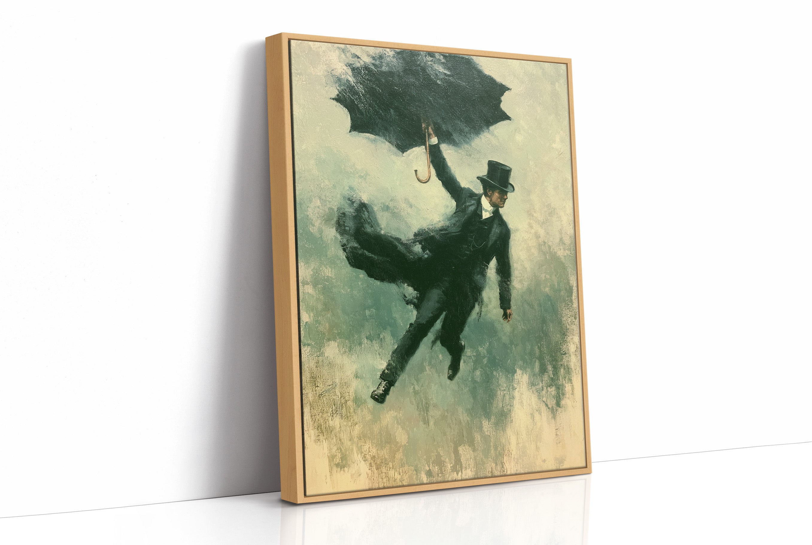 The Falling Gentleman — Victorian Surrealist Oil Print