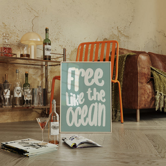 Seafoam Letters Spark Wild Freedom