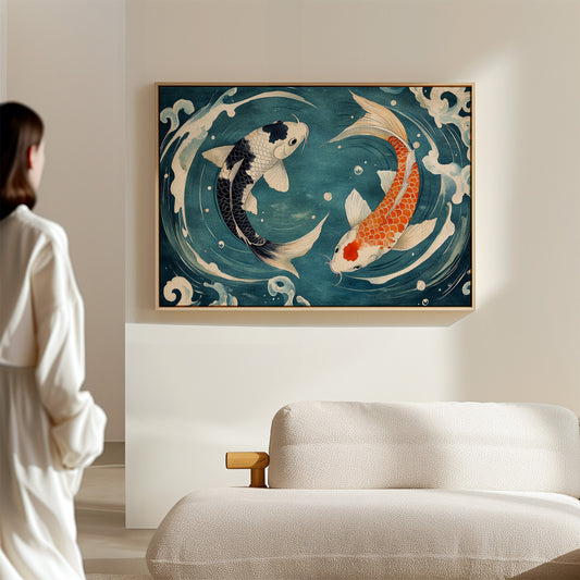Koi Dance Through Midnight Waters
