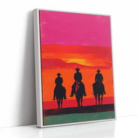 Sunset Calls Three Riders Home