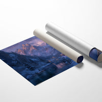 Winter Train Chases Mountain Light