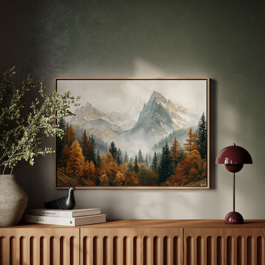 Autumn Gold Meets Mountain Snow