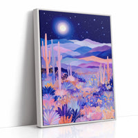 Moonlit Saguaros Dance In Lavender