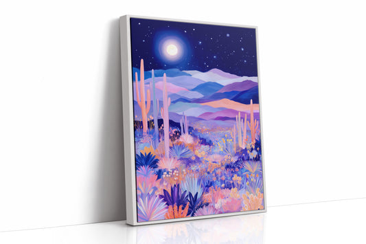 Moonlit Saguaros Dance In Lavender