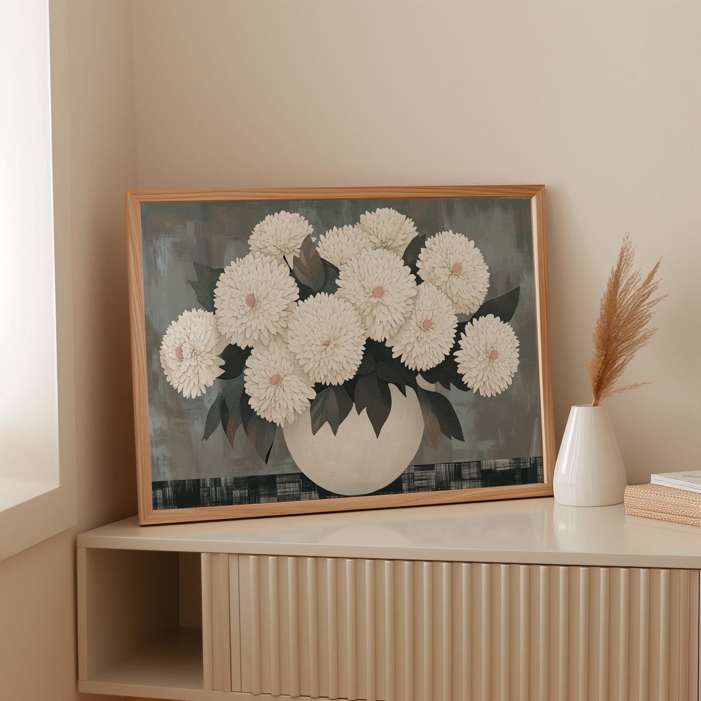 White Chrysanthemums Find Quiet Grace
