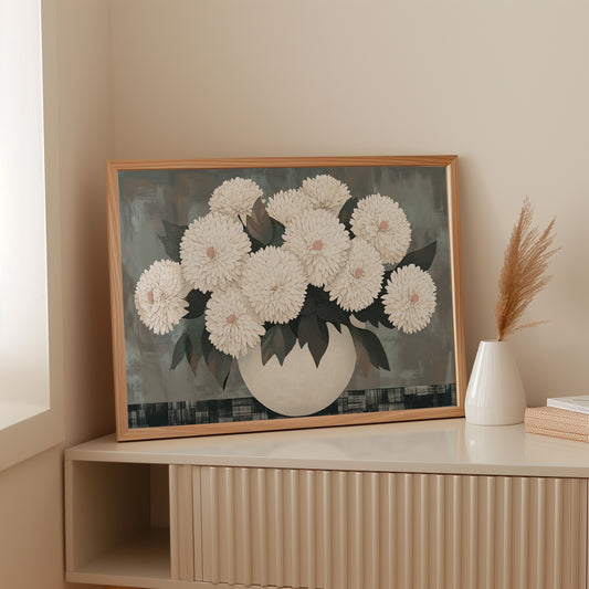 White Chrysanthemums Find Quiet Grace