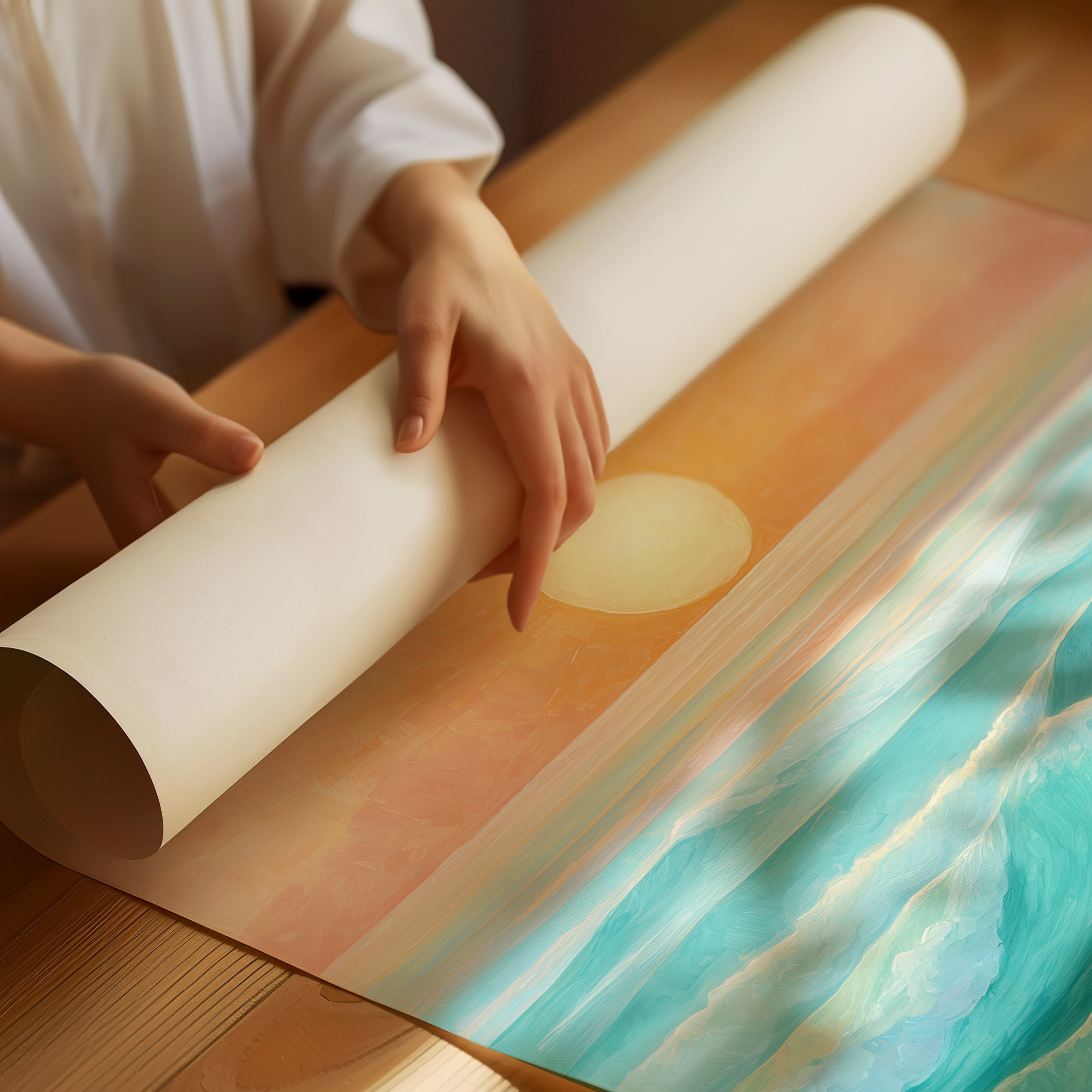 Coastal Dawn Paints Aqua Waves